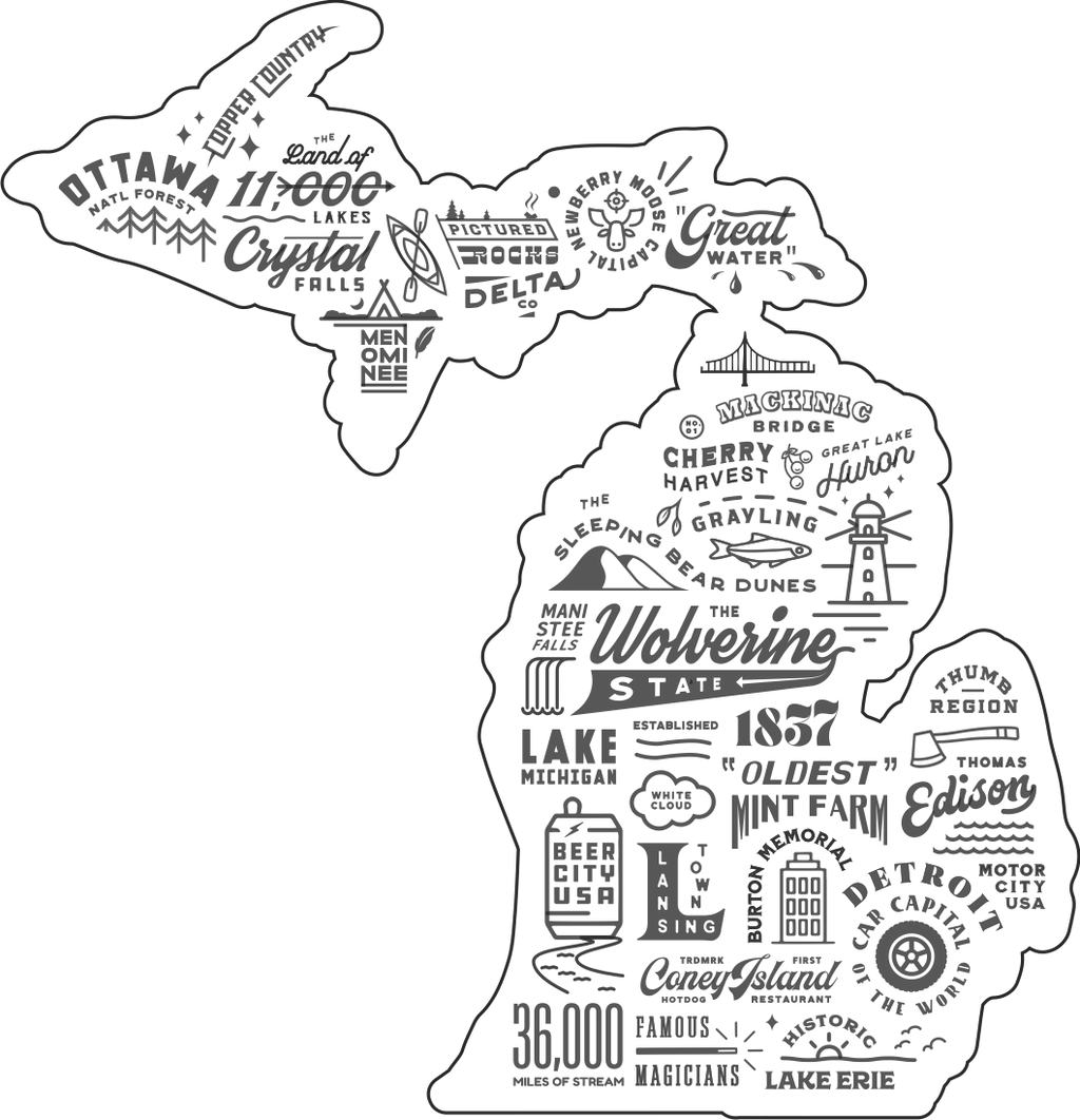 Mens T-Shirt - Michigan Places