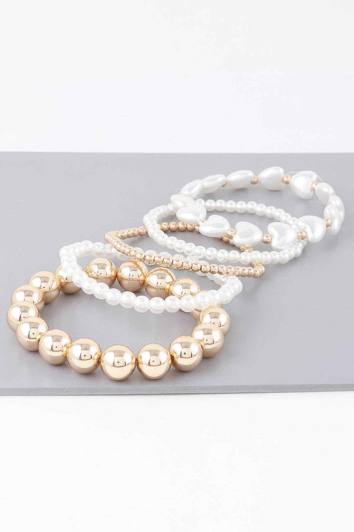 Multi Heart Stone Beaded Bracelet
