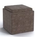 Rockwood 17 Inch Wide Cube Storage Ottoman with Tray
