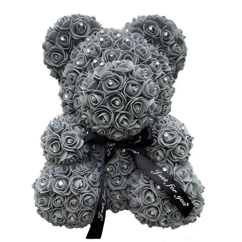 New Charming Diamond Rose Bears 40cm Artificial Flower Teddy Bears For Valentins's Day Mother's Day Birthday Gifts