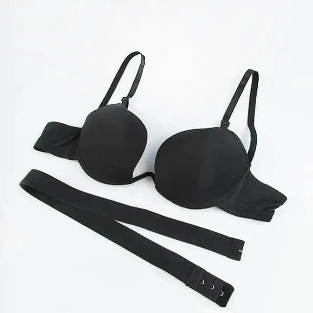 New Women Lingerie U Backless Bras Underwear Deep U Low Cut Push Up Bra Female Breathable Bra