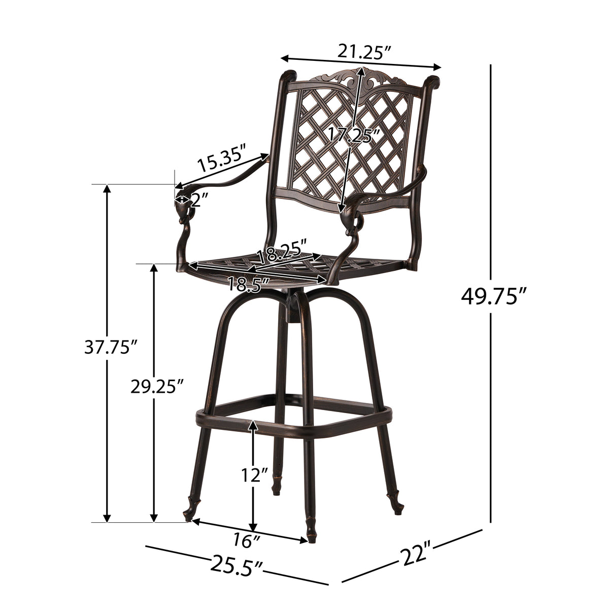 Cast Aluminum Bar Stool