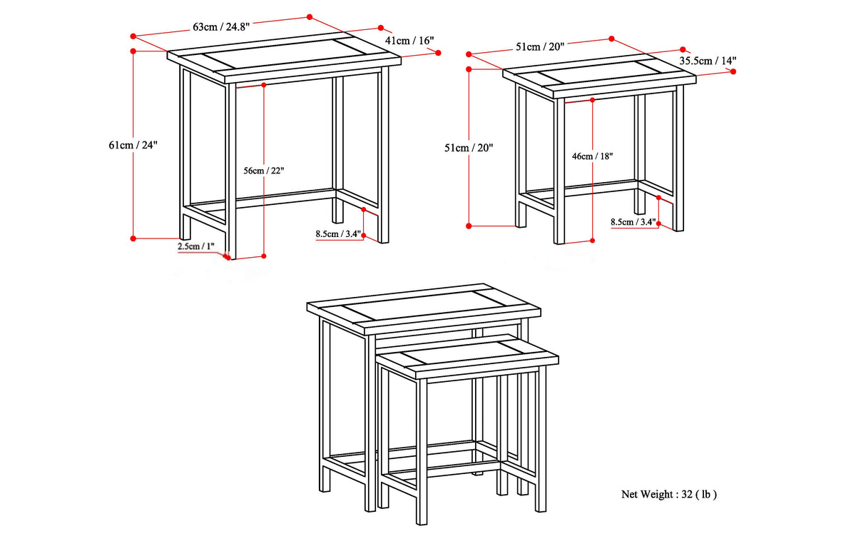 Skyler - 2 Pc Nesting Side Table - Dark