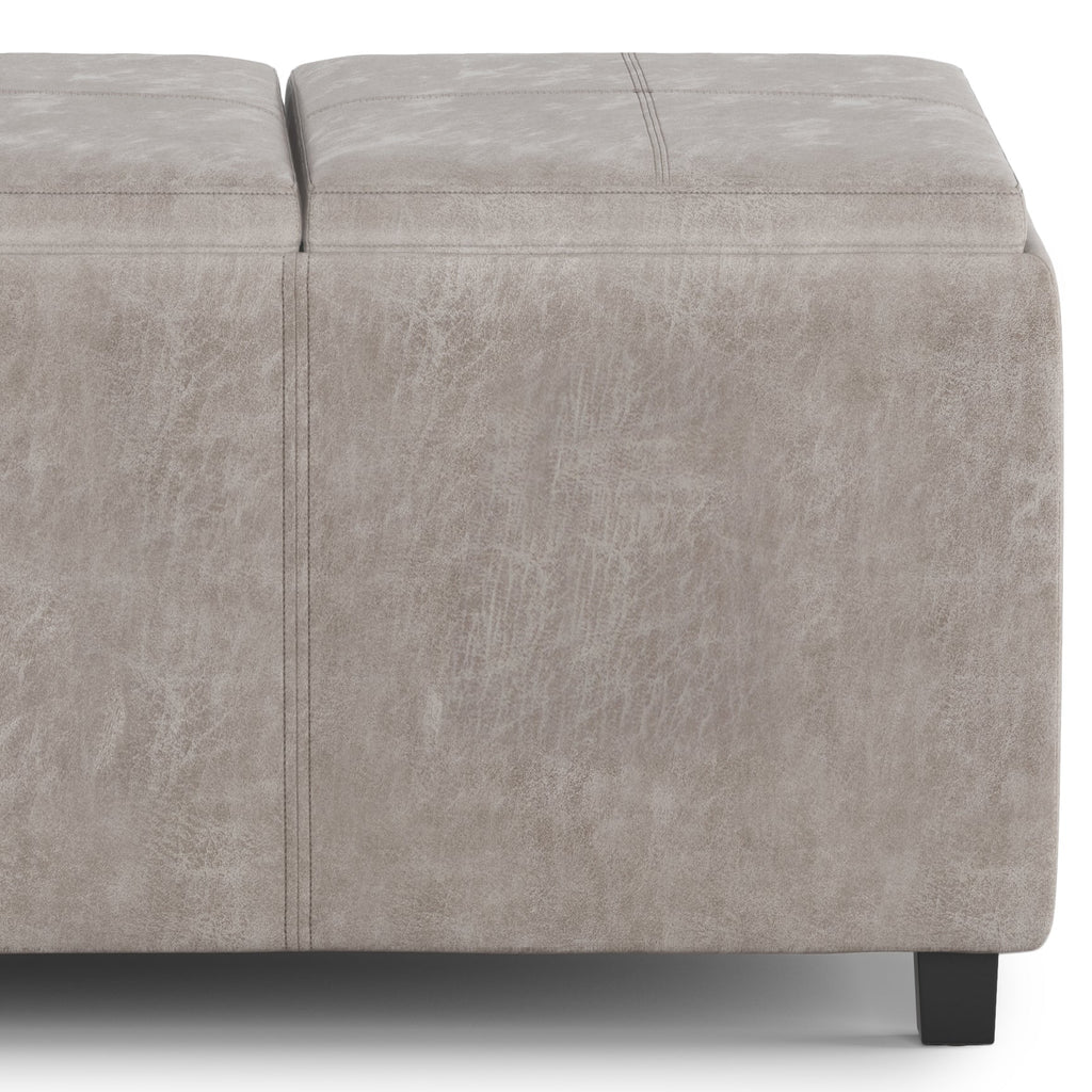 Avalon 42 Inch Wide Storage Ottoman in Distressed