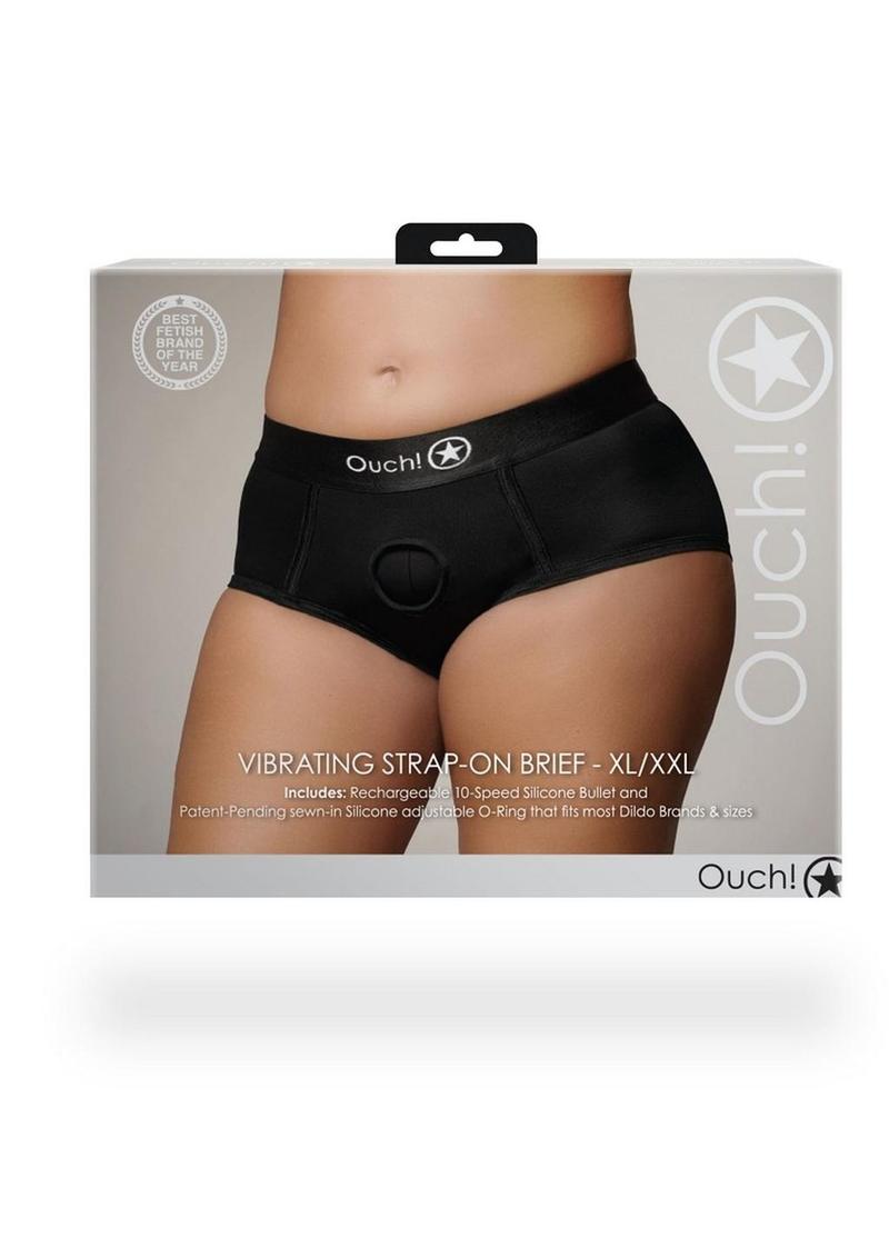 Ouch! Vibrating Strap-On Brief with Rechargeable Bullet