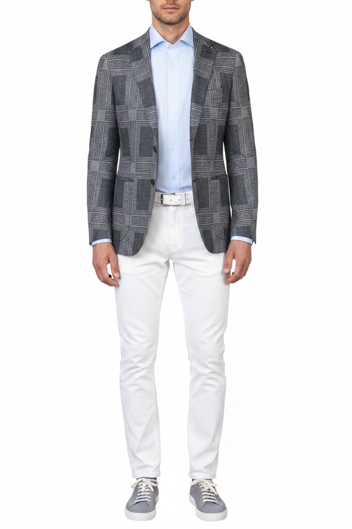 KNT by Kiton Checked Cashmere-Cotton Sport Jacket
