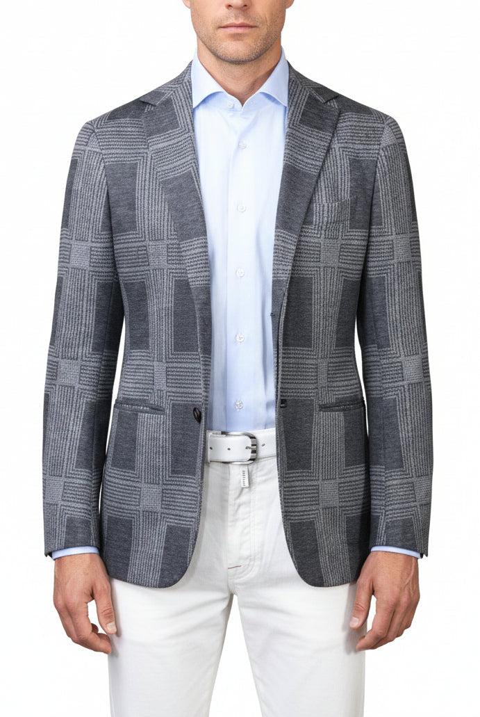 KNT by Kiton Checked Cashmere-Cotton Sport Jacket
