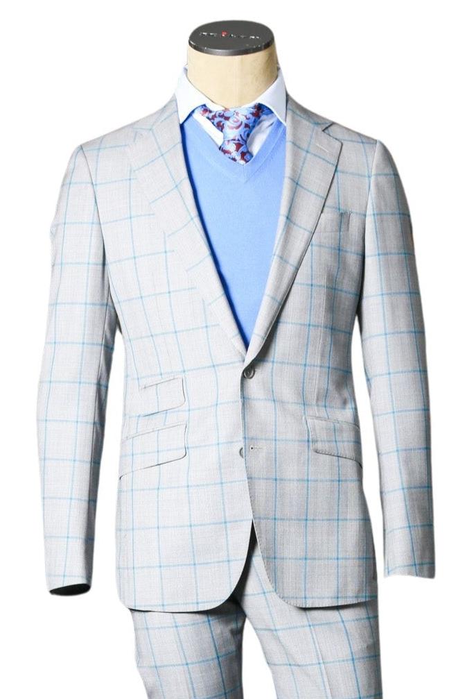 Carlo Barbera Checked Wool Suit (Super 170's Wool)