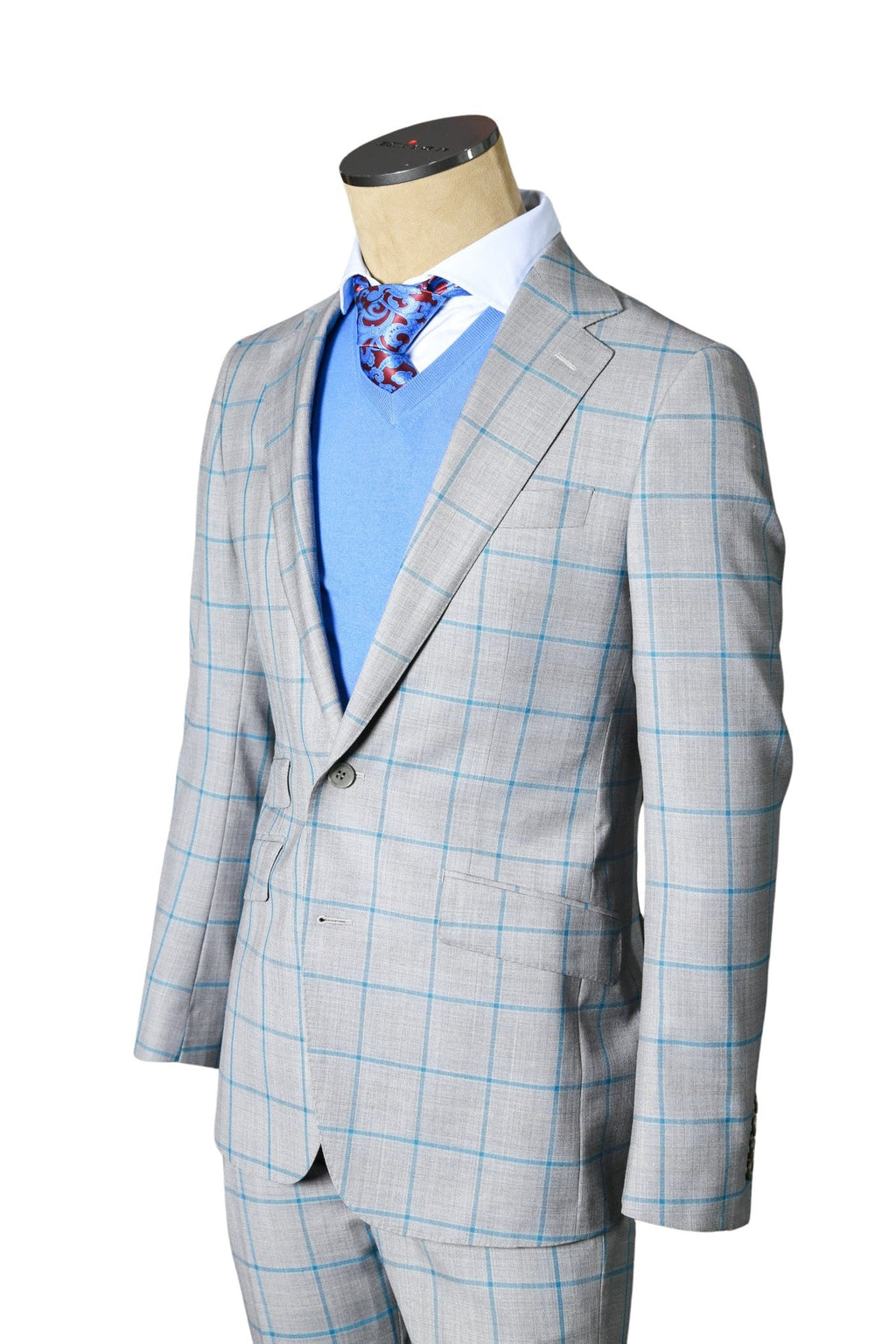 Carlo Barbera Checked Wool Suit (Super 170's Wool)