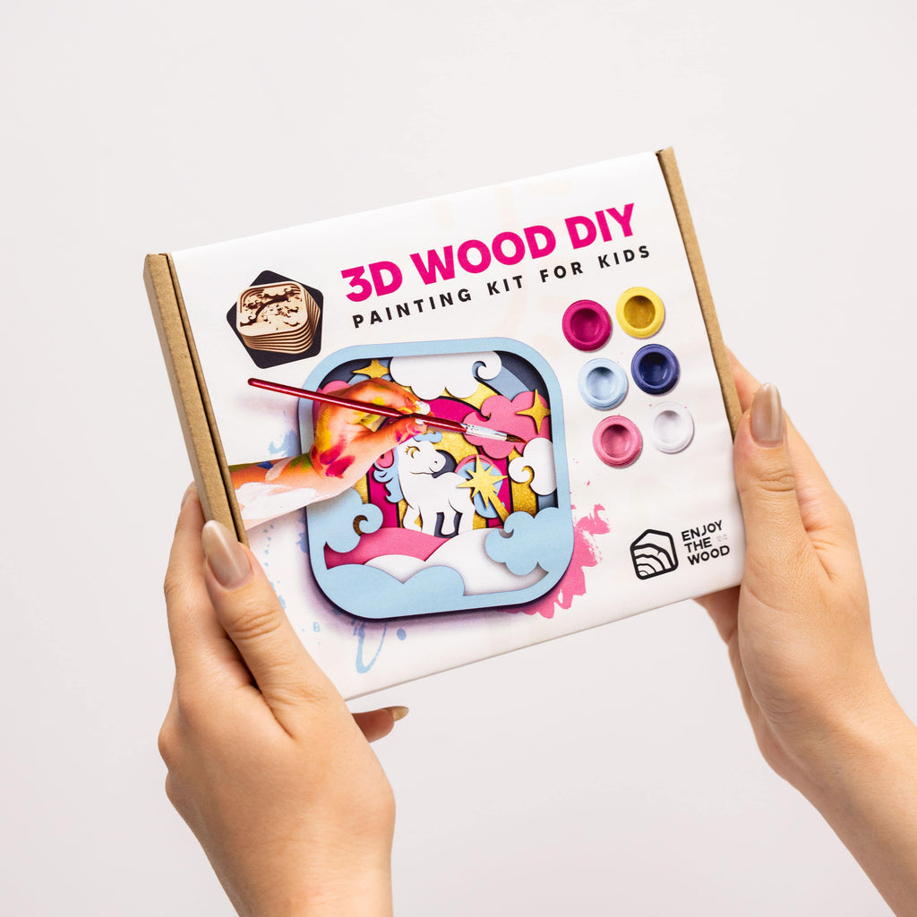 3D DIY Wood Painting Kit for Kids – Unicorn