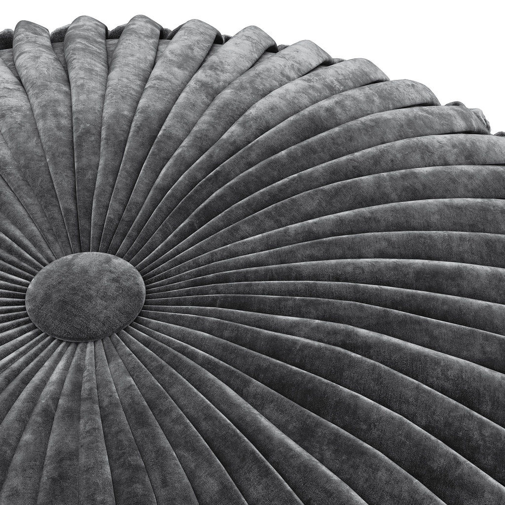 Renee 20 Inch Wide Round Pouf in Dark