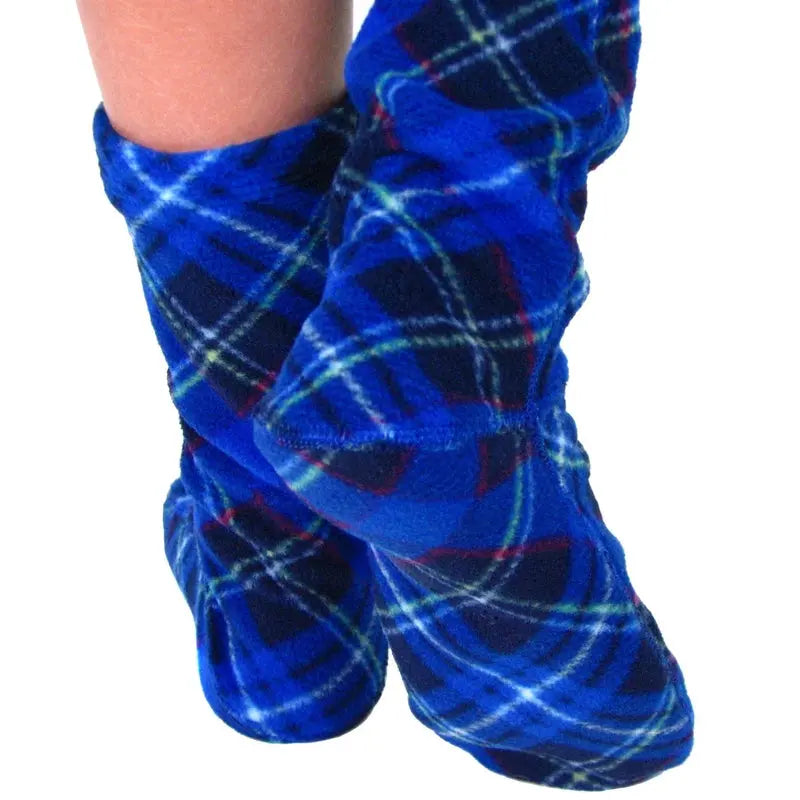 Polar Feet Fleece Socks - Blue Argyle