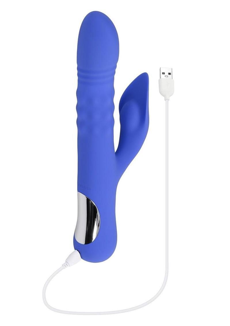 Pop Goes The O Rechargeable Silicone Triple Motor Thrusting Rabbit Vibrator