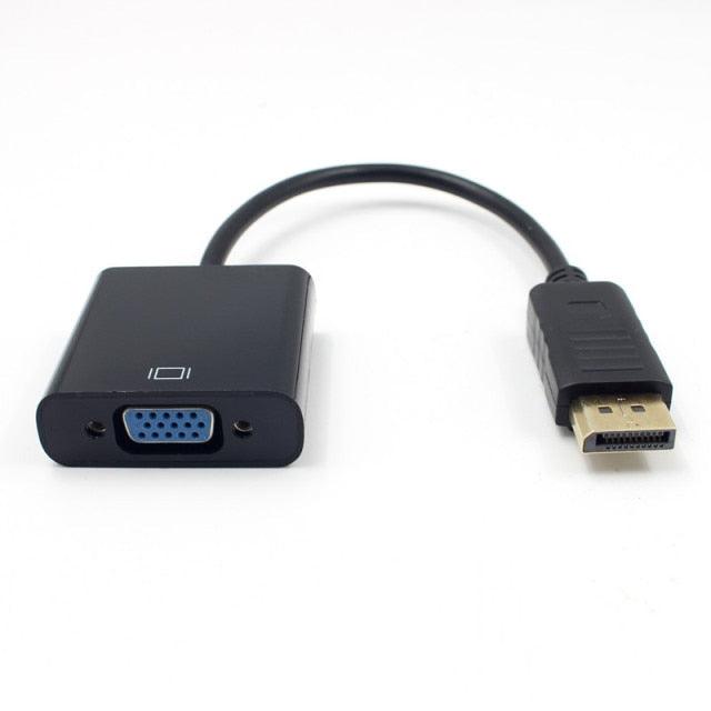 DP to VGA Video Adapter 1080p Thunderbolt DP to VGA Cables Compatible with Computer, Desktop, Laptop, PC, Monitor, Projector,