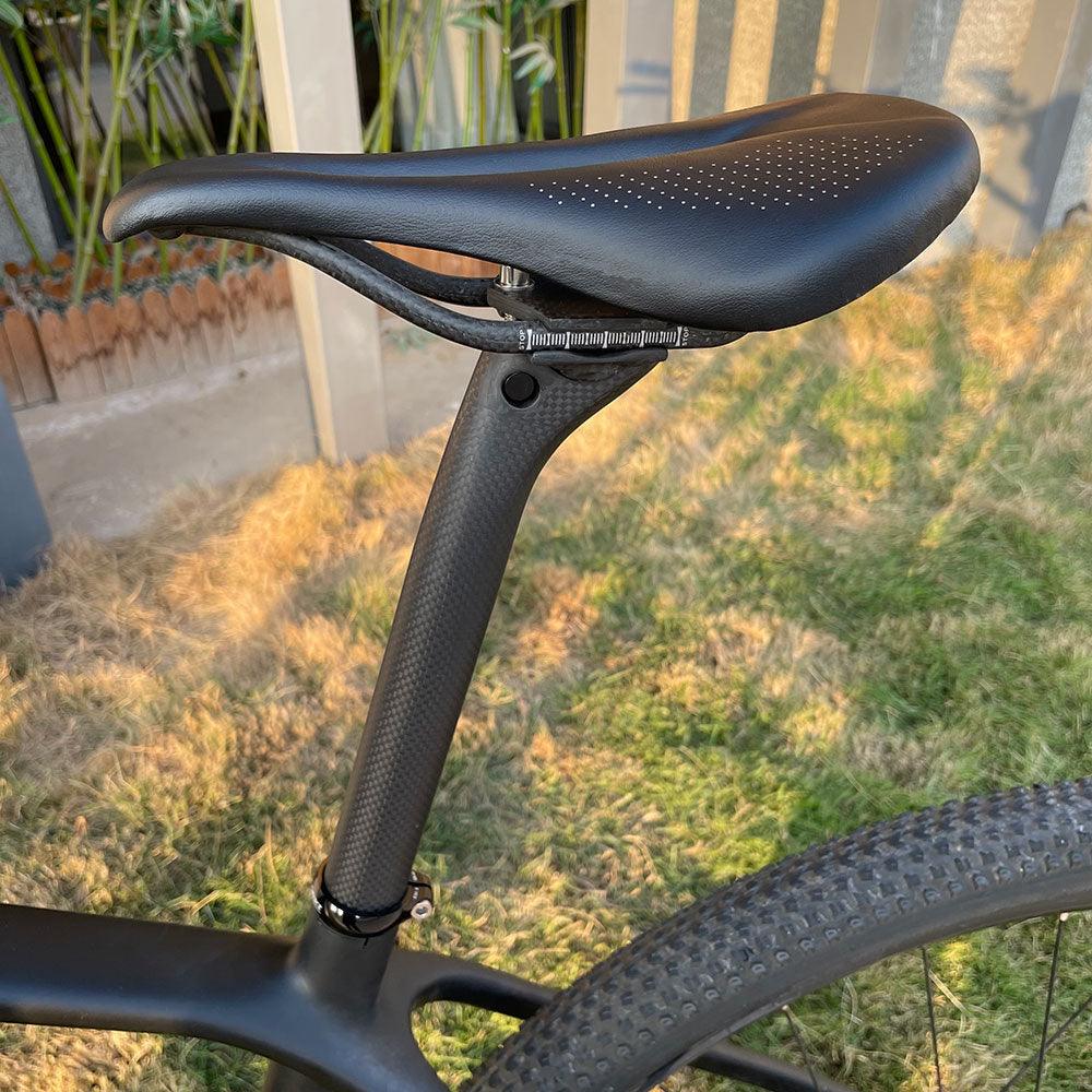 Full Carbon Saddle Road Bike Super Light Leather Carbon Bicycle Seat Optimized For Men Flexible And Comfortable Sit Bone Support Shock Absorbing Road Bike Saddle