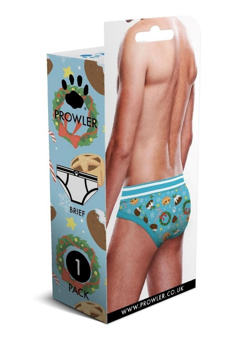 Prowler Christmas Pudding Brief Extra Small Blue White Underwear