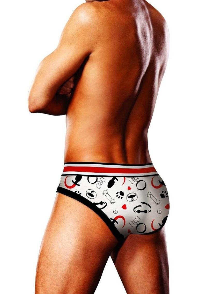 Prowler Puppie Print Men’s Brief Underwear White Black Red