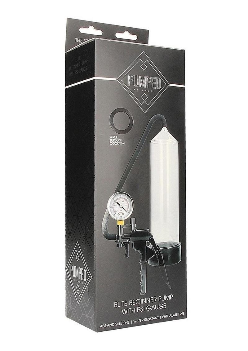 Pumped Elite Beginner Pump with PSI Gauge Clear Cylinder