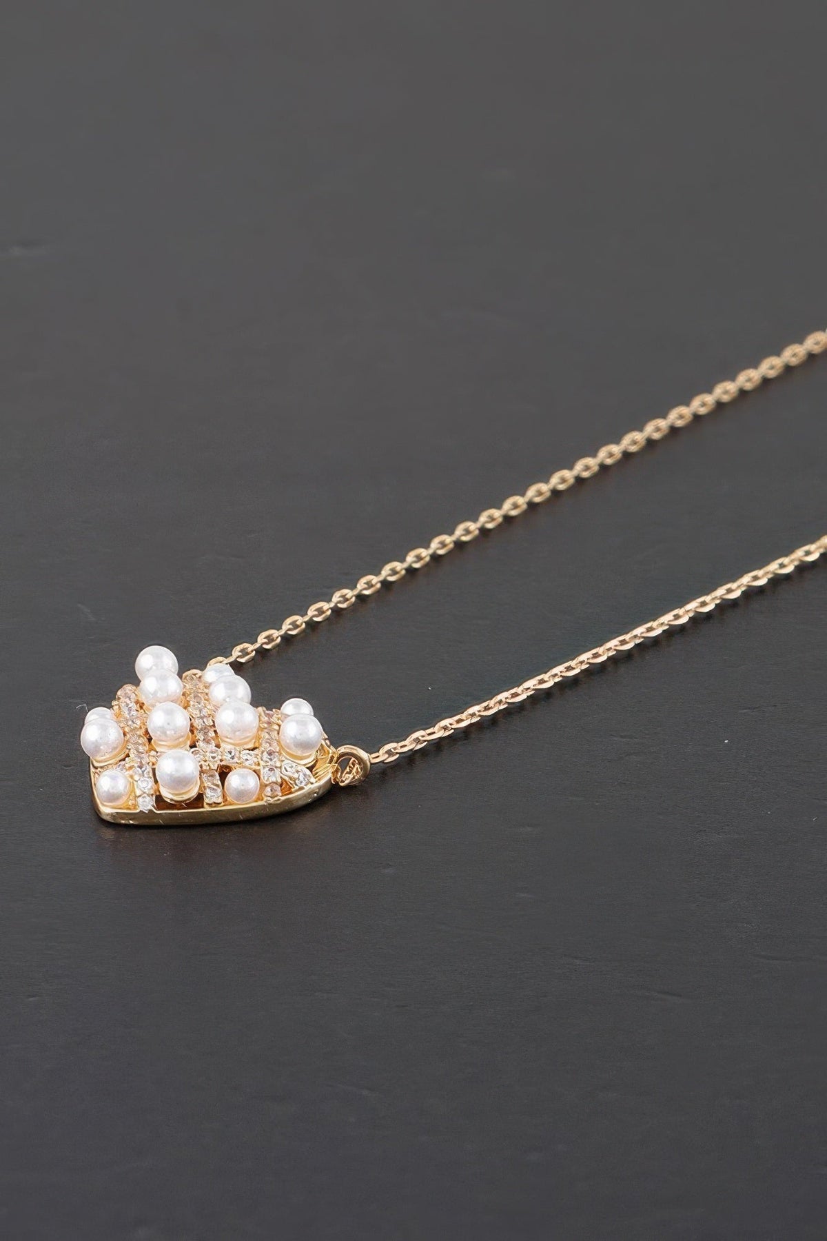 Quilted Pearl Heart Necklace
