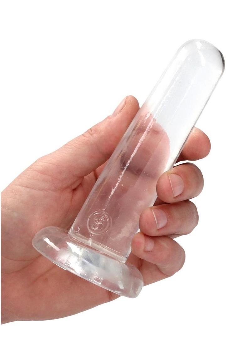 Realrock Crystal Clear Non Realistic Dildo with Suction Cup