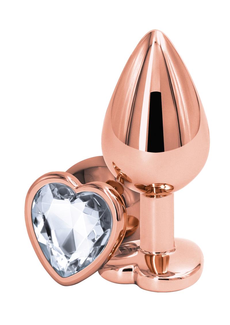 Rear Assets Rose Gold Heart Anal Plug