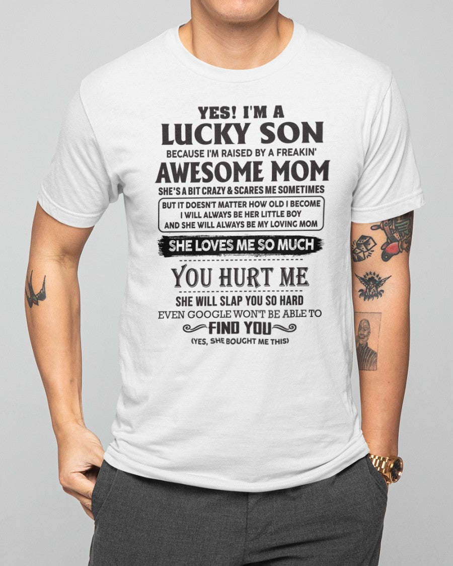 Lucky Son Of Awesome Mom - Perfect Gift For Your Son (SKU-LB)