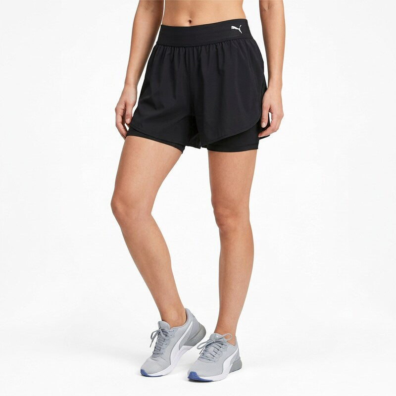 Puma Womens En Pointe Long Shorts, Black, Size Small
