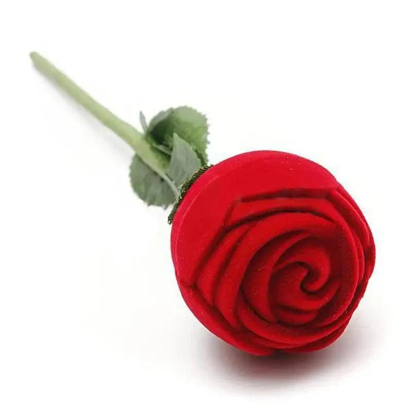 Romantic Red Rose Love Heart Wedding Ring Box Elegant Cases Earring Necklace Jewelry Gift Box Case