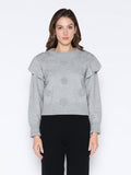 Gracia Fashion Women's Rose Crochet Pullover Sweater