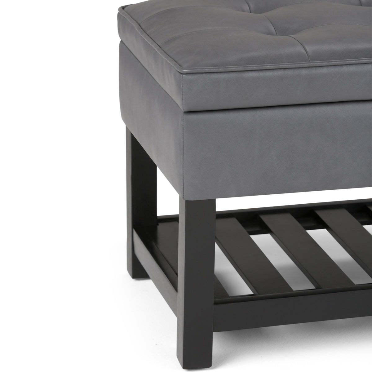 Cosmopolitan Storage Ottoman Bench with Open Bottom - Stone