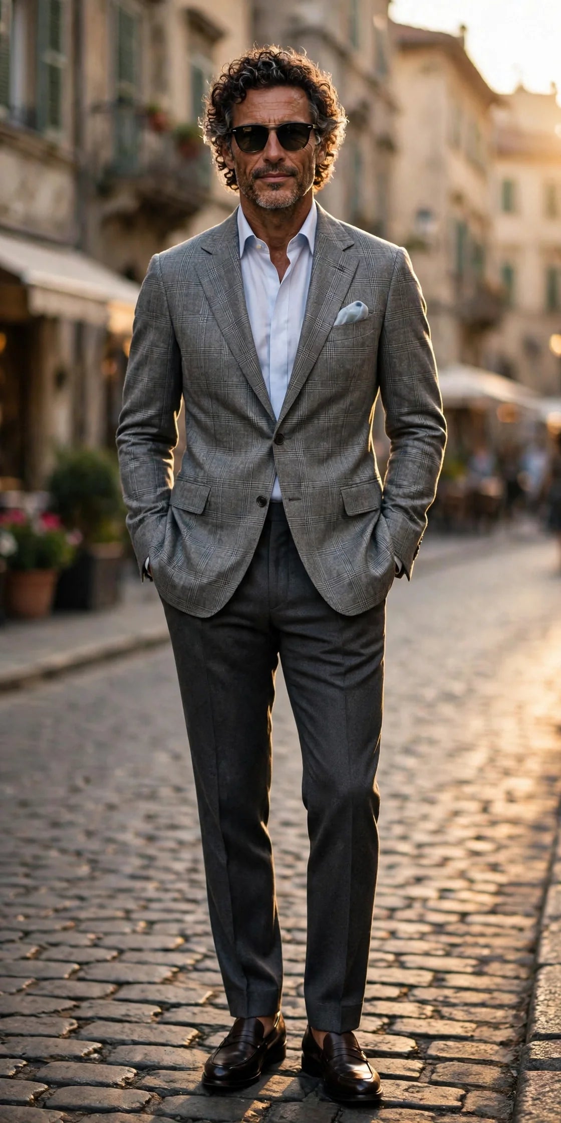 Sartorio Windowpane Virgin Wool-Silk-Linen Sport Jacket