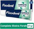 Fixodent Complete Mint Denture Adhesive: Secure All-Day Hold, Fresh Breath - 47g Dental Cream, False Teeth Glue