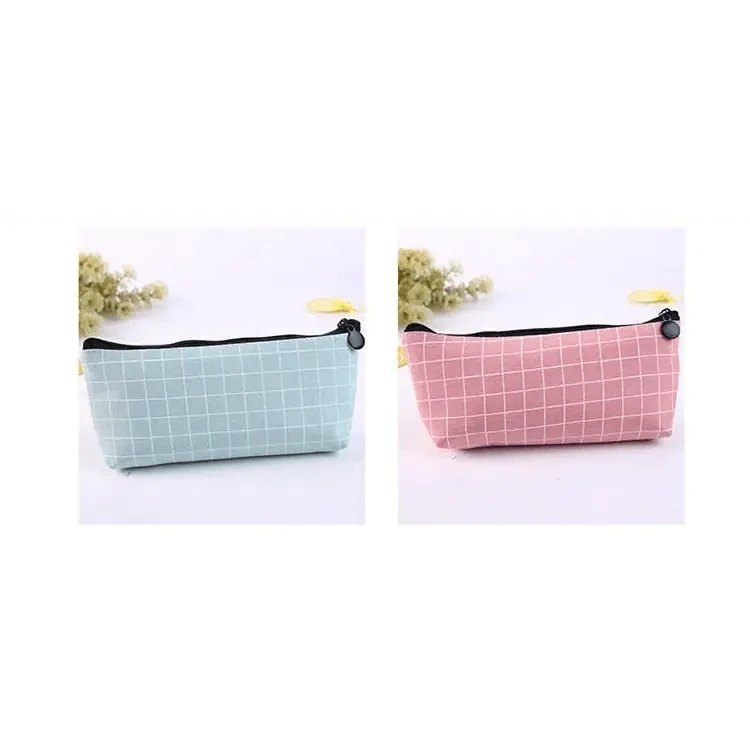 Simple Striped Color Design Pencil Cases For Students Retro Large Capacity Stationery School Pouch