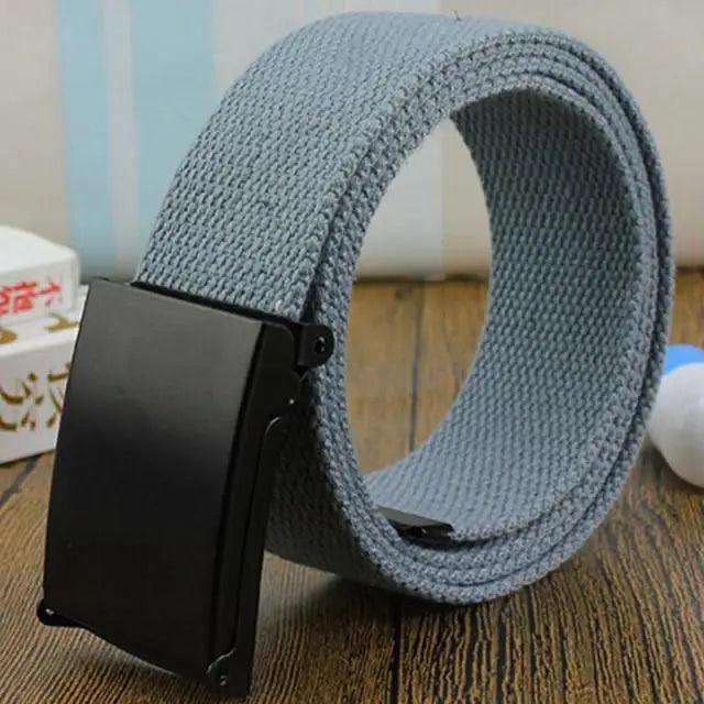 Simple Unisex Waistbands Retro Adjustable One Size Cotton Strap Metal Buckle 116cm Belts For Men