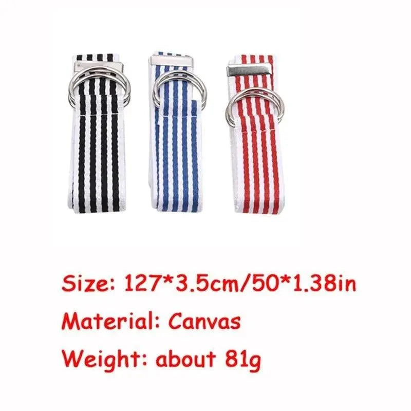 Simple Unisex Waistbands Retro Adjustable One Size Cotton Strap Metal Buckle 116cm Belts For Men