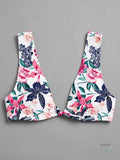 Roxy Womens Urban Waves Elongated Tri Bikini Top Bright White Floral Print