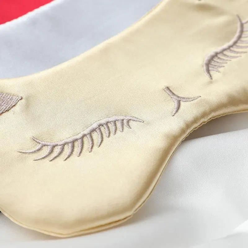 Stylish Cat Eye And Ear Design Pure Silk Double-side Shading Eyeshade Sleeping Eye Mask Blindfolds Eyeshade Health Sleep Shield Light