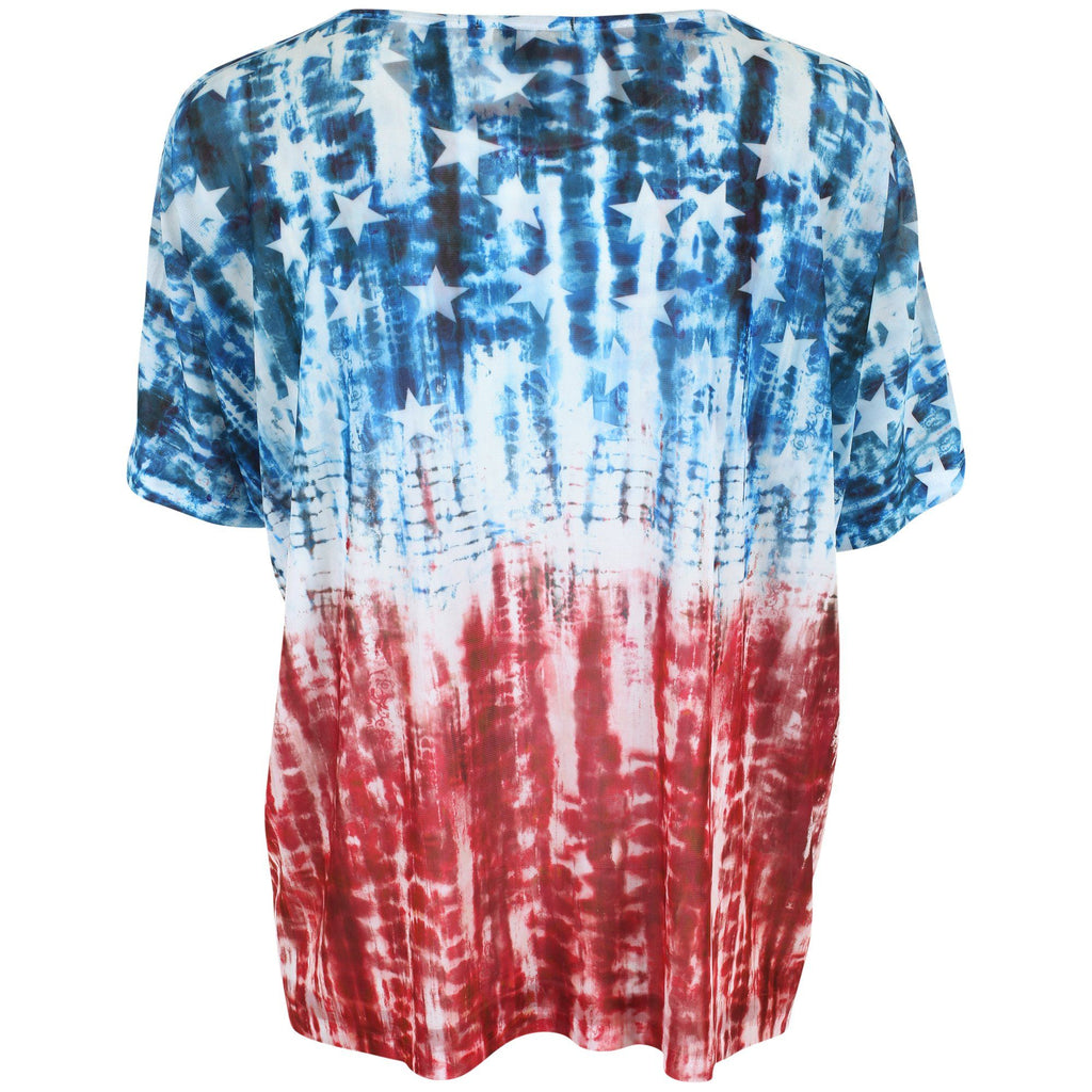 Tie-Dye Patriotic Dolman Top