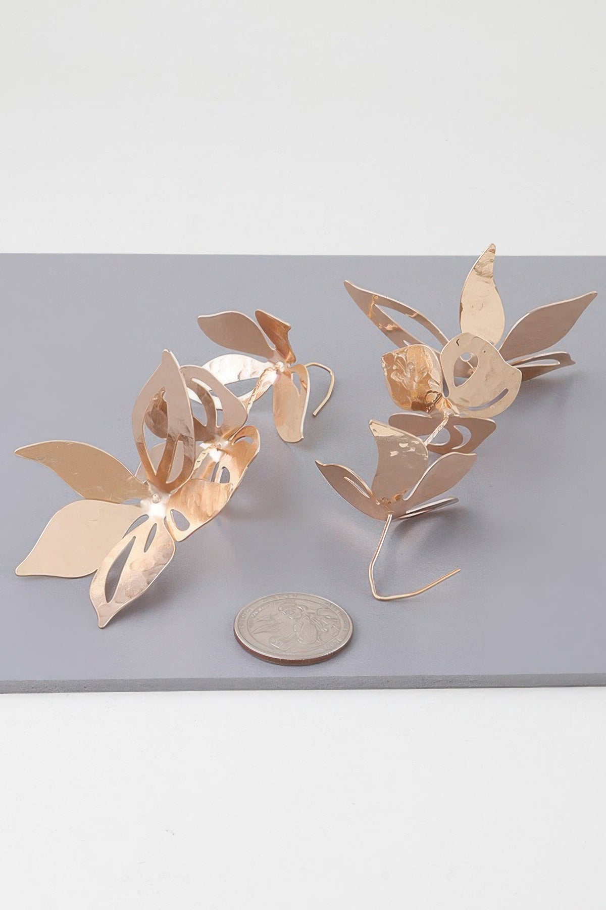 Triple Delicate Flower Drop Earrings