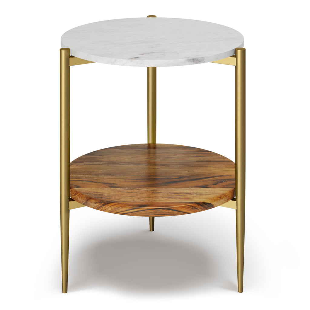 Wagner - Round Marble & Wood Side Table