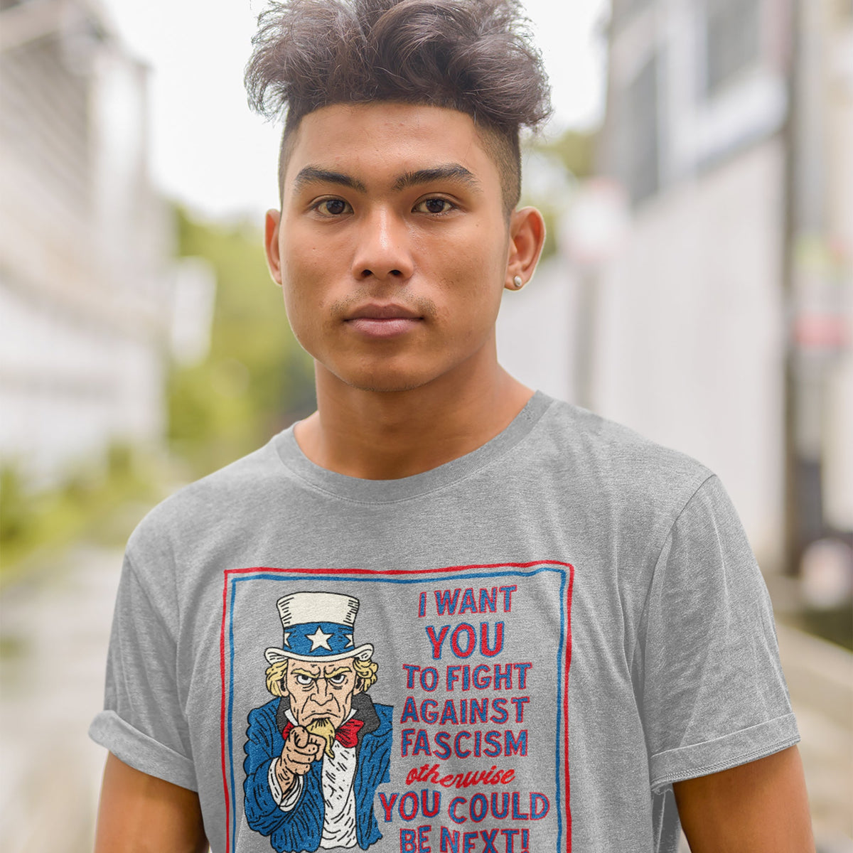 Anti-Fascist Uncle Sam T-shirt