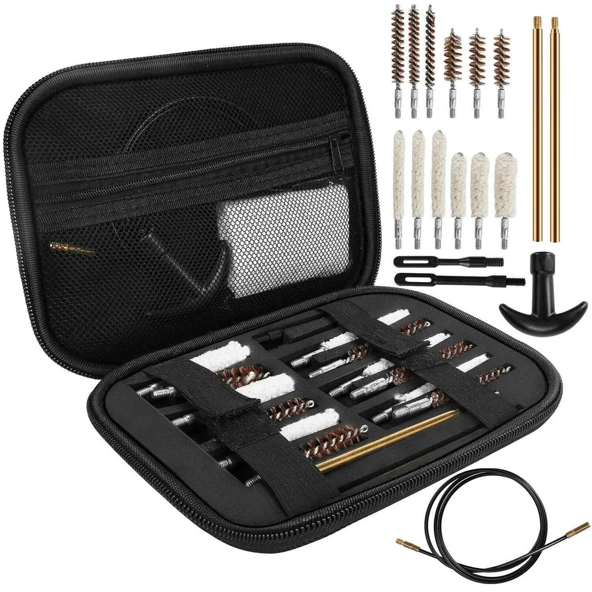 Universal Gun Cleaning Kit with 39.3" Flex Cable Brass Rod