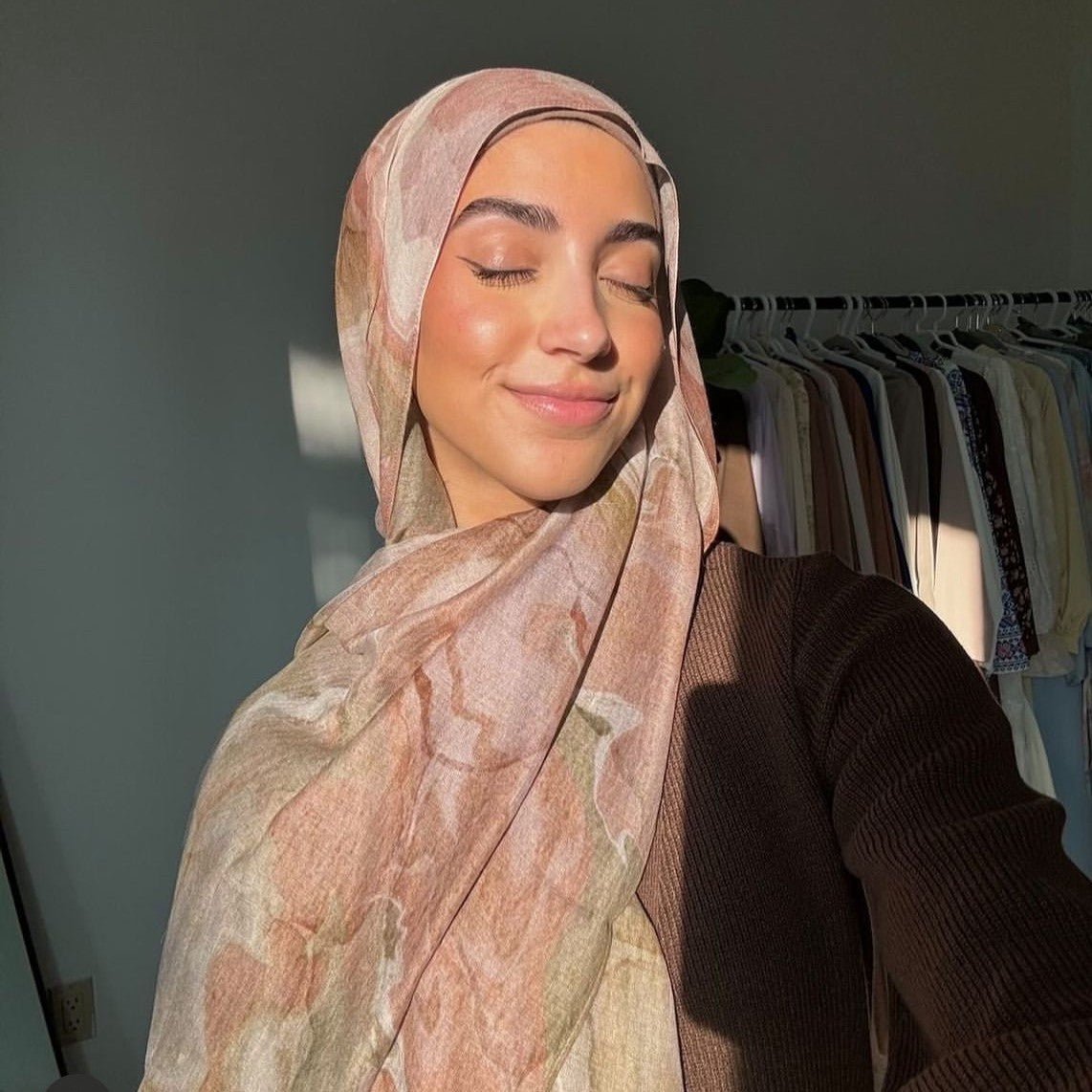 Watercolour Floral  Printed Hijab (MH103)