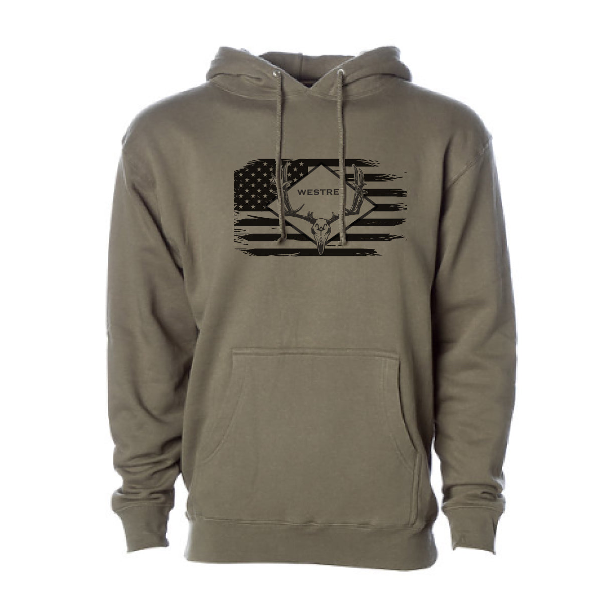 Army Green skull buck hoodie