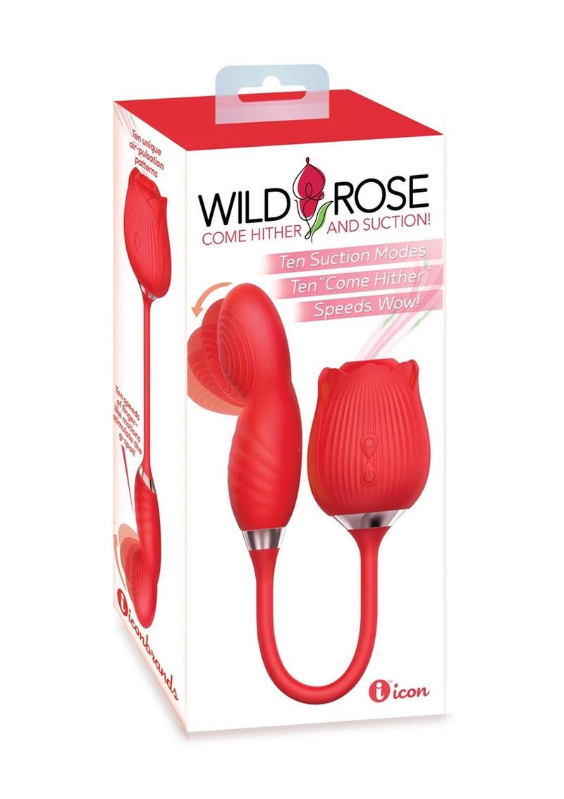 Wild Rose Come Hither And Suction Rechargeable Dual Stimulator