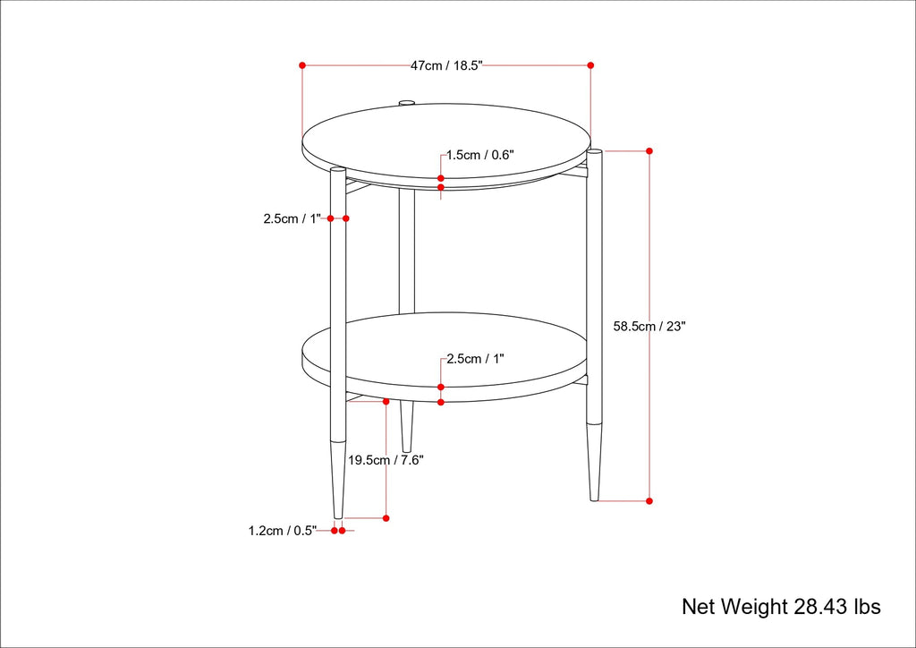 Wagner - Round Marble & Wood Side Table