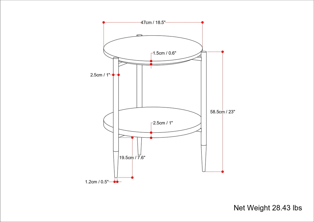 Wagner - Round Marble & Wood Side Table