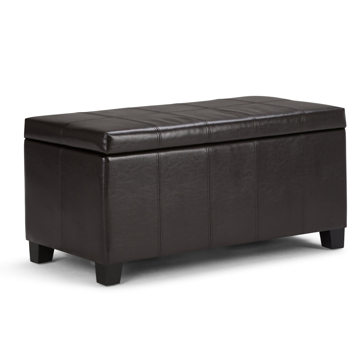 Dover 36 Inch Wide Storage Ottoman Bench in Tanners